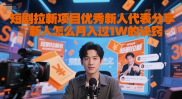 短剧拉新项目优秀新人代表分享新人怎么月入过1W的诀窍-藏宝阁