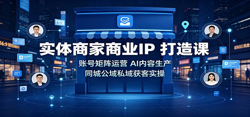 实体商家商业IP打造课：账号矩阵运营，AI内容生产，同城公域私域获客实操-藏宝阁