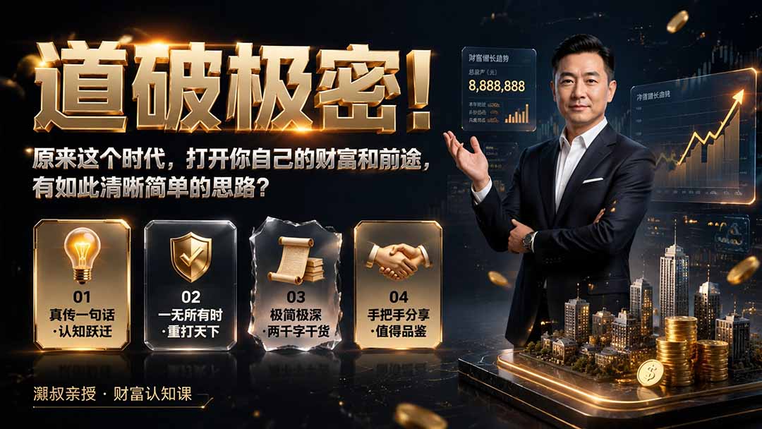 付费文章：道破极密！原来这个时代，打开你自己的财富和前途，有如此清晰简单的思路？-藏宝阁