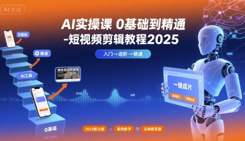 AI实操课0基础到精通-短视频剪辑教程2025-藏宝阁