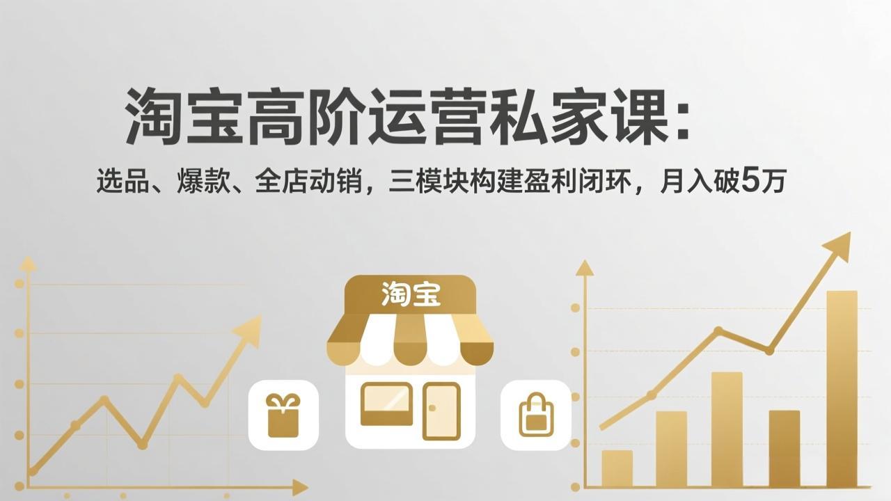 淘宝高阶运营私家课：选品、爆款、全店动销，三模块构建盈利闭环，月入破5万(更新26年2月-藏宝阁