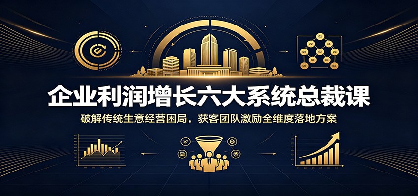 企业利润增长六大系统总裁课：破解传统生意经营困局，获客团队激励全维度落地方案-藏宝阁