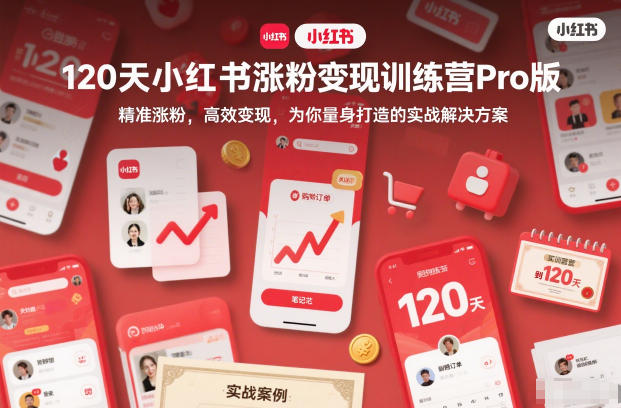 120天小红书涨粉变现训练营Pro版，​精准涨粉，高效变现​，为你量身打造的实战解决方案-藏宝阁