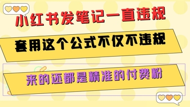小红书发笔记一直违规，套用这个公式不仅不违规，来的还都是精准的付费粉-藏宝阁