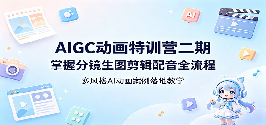 AIGC动画特训营二期：掌握分镜生图剪辑配音全流程，多风格AI动画案例落地教学-藏宝阁