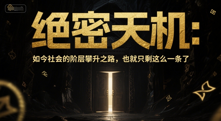 付费文章：绝密天机：如今社会的阶层攀升之路，也就只剩这么一条了-藏宝阁
