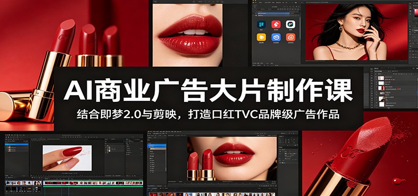 AI商业广告大片制作课：结合即梦2.0与剪映，打造口红TVC品牌级广告作品-藏宝阁