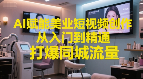 AI赋能美业短视频创作，从入门到精通，打爆同城流量，超级AI工具短视频实操落地-藏宝阁