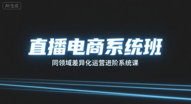 直播电商系统班，同领域差异化运营进阶系统课-藏宝阁