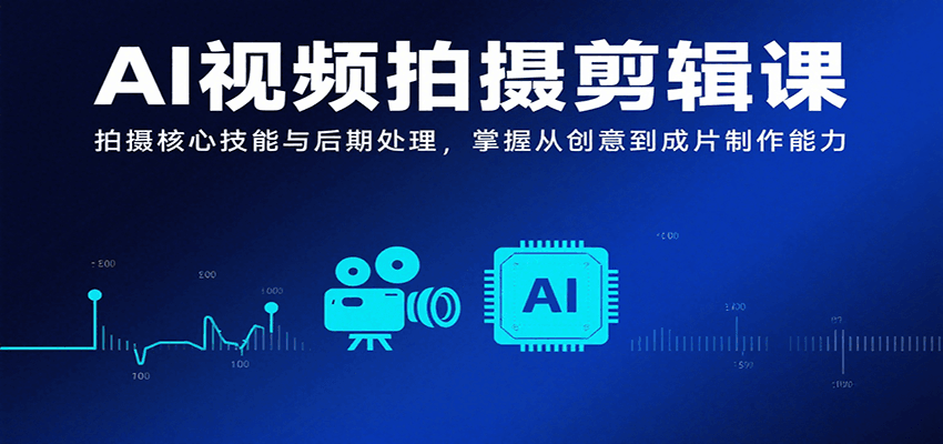 AI视频拍摄剪辑课，拍摄核心技能与后期处理，掌握从创意到成片制作能力-藏宝阁
