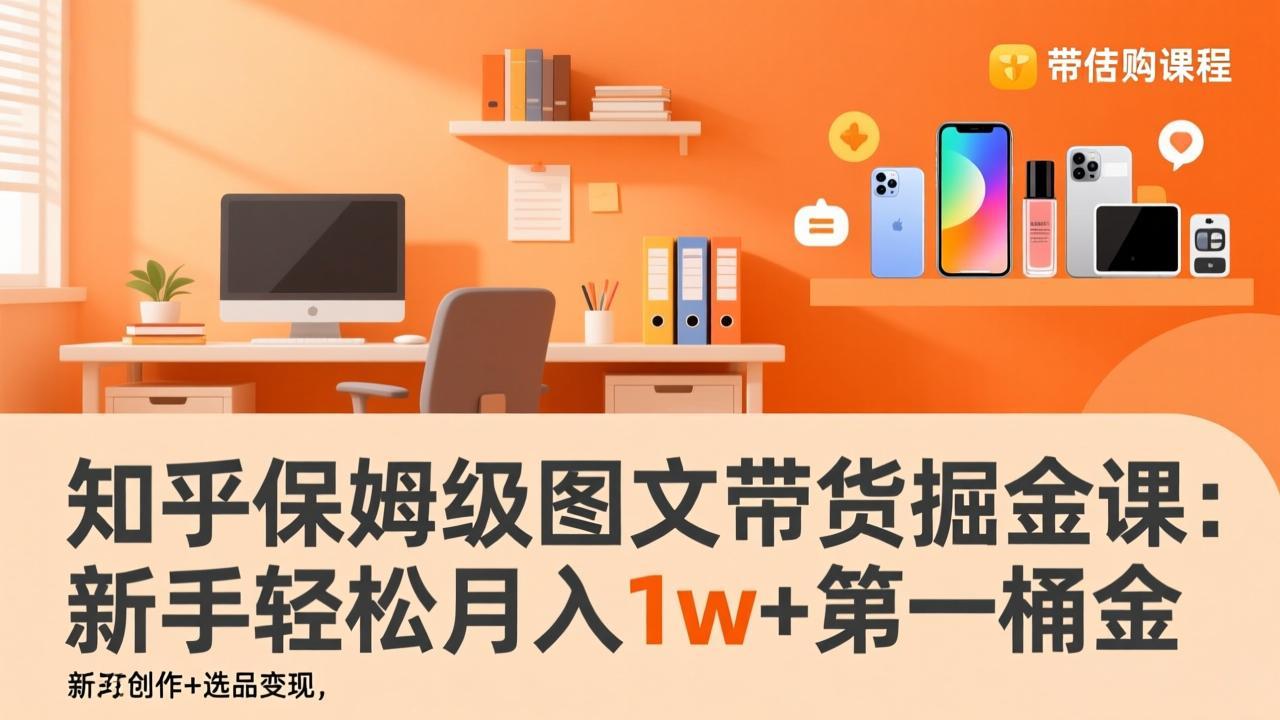 知乎保姆级图文带货掘金课：账号打造+爆文创作+选品变现，新手轻松月入1w+第一桶金-藏宝阁