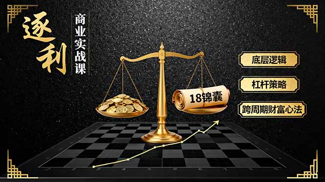 《逐 利》商业实战课，底层逻辑、杠杆策略、18锦囊，跨周期财富心法-藏宝阁