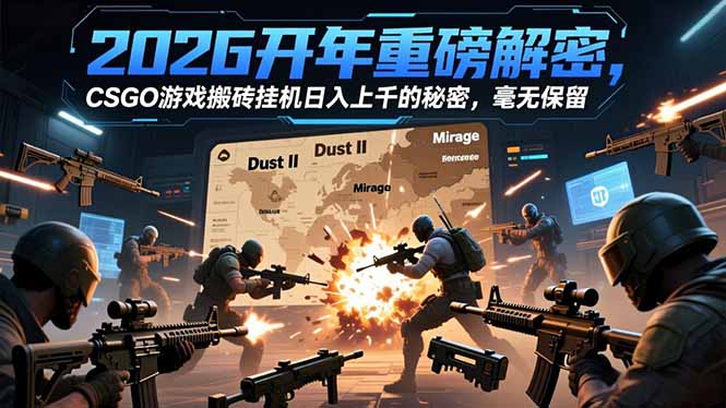 2026开年重磅解密，CSGO游戏搬砖挂机日入上千的秘密，毫无保留-藏宝阁