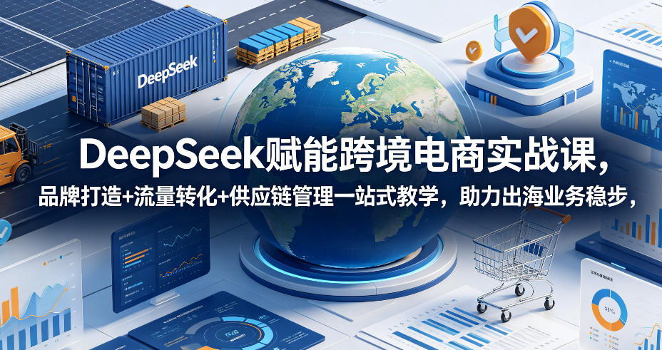 DeepSeek赋能跨境电商实战课，品牌打造+流量转化+供应链管理一站式教学，助力出海业务稳步发展-藏宝阁