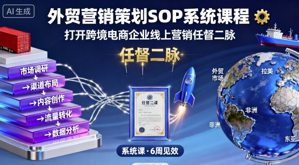 外贸营销策划SOP系统课程，打开跨境电商企业线上营销任督二脉-藏宝阁