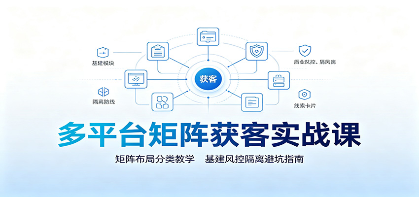 多平台矩阵获客实战课：矩阵布局分类教学，基建风控隔离避坑指南-藏宝阁