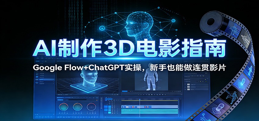 AI制作3D电影指南：Google Flow+ChatGPT实操，新手也能做连贯影片-藏宝阁
