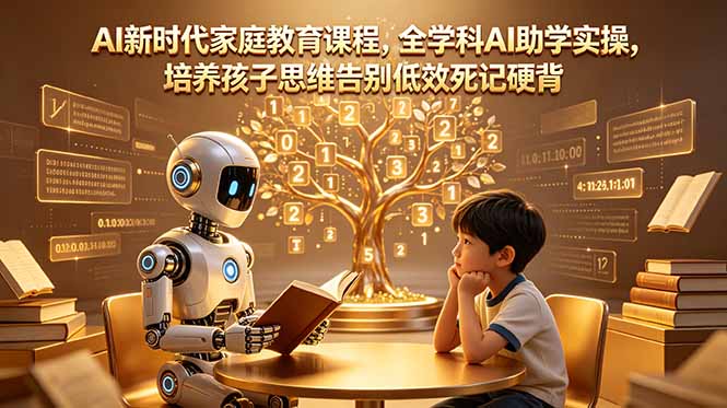 AI新时代家庭教育课程，全学科AI助学实操，培养孩子思维告别低效死记硬背-藏宝阁