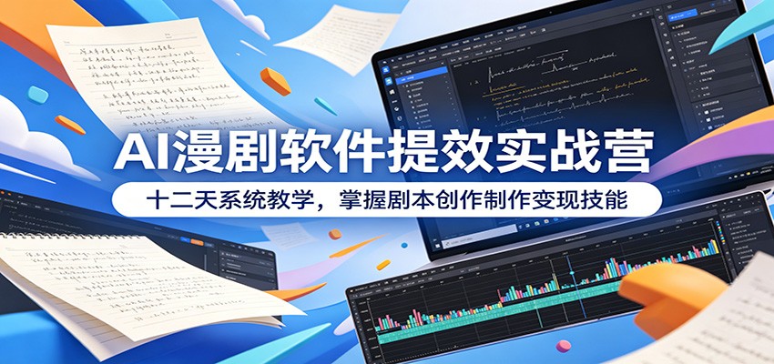 AI漫剧软件提效实战营：十二天系统教学，掌握剧本创作制作变现技能-藏宝阁