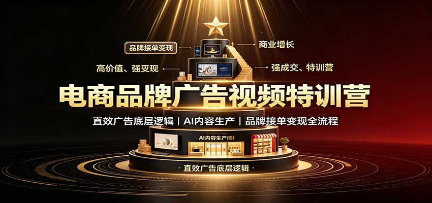 电商品牌广告视频特训：直效广告底层逻辑，AI内容生产，品牌接单变现全流程-藏宝阁