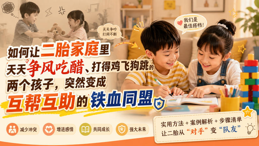 付费文章：如何让二胎家庭里天天争风吃醋、打得鸡飞狗跳的两个孩子，突然变成互帮互助的铁血同盟？-藏宝阁