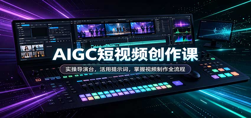AIGC短视频创作课：实操导演台，活用提示词，掌握视频制作全流程-藏宝阁