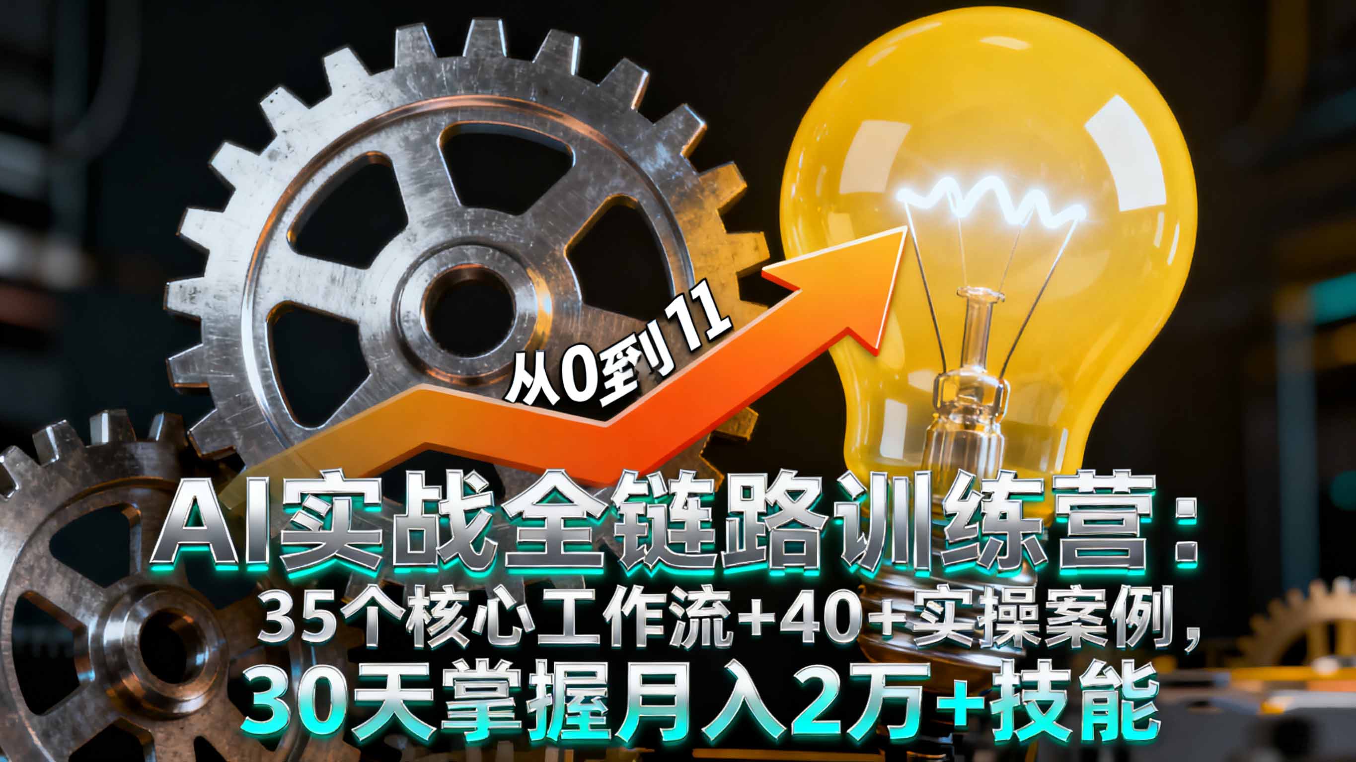 AI实战全链路训练营：35个核心工作流+40+实操案例，30天掌握月入2万+技能-藏宝阁
