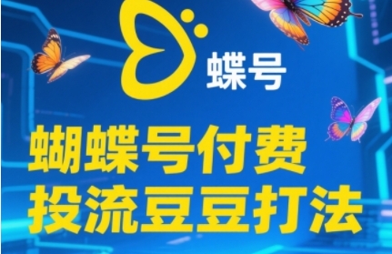 2025蝴蝶号付费投流豆豆打法，助新手快速掌握付费流量撬动自然流的核心玩法-藏宝阁