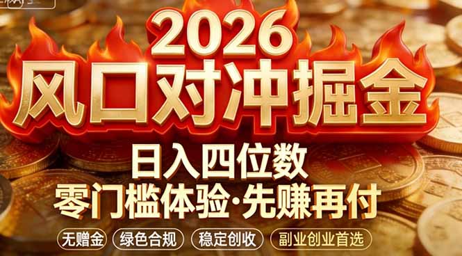 2026美金对冲套利，无赠金对冲策略保驾护航，低门槛易上手实操。单人单日收益2000+-藏宝阁