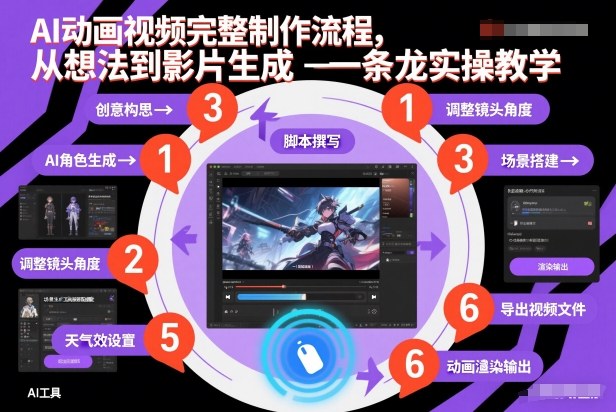 AI动画视频完整制作流程，从想法到影片生成一条龙实操教学-藏宝阁