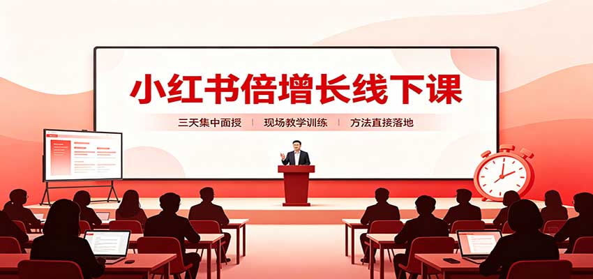 小红书倍增长线下课：三天集中面授，拆解选品、素材制作与起号全链路-藏宝阁