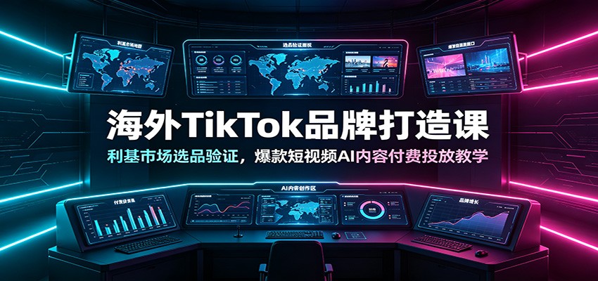 海外TikTok品牌打造课：利基市场选品验证，爆款短视频AI内容付费投放教学-藏宝阁