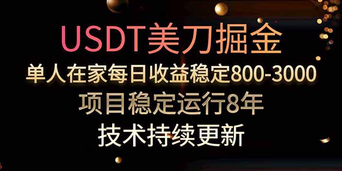 USDT美刀掘金，单人每日收益800-3000，稳定运行8年-藏宝阁