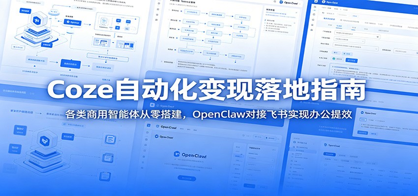 Coze自动化变现落地指南：各类商用智能体从零搭建，OpenClaw对接飞书实现办公提效-藏宝阁