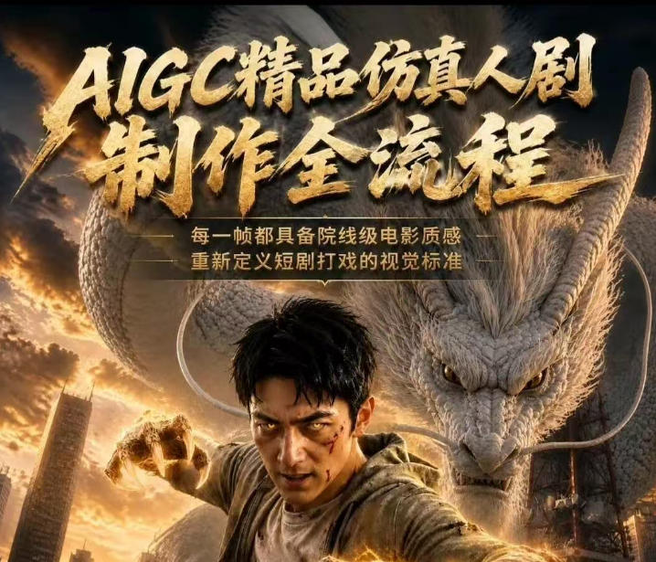 AIGC精品仿真人剧豢龙人全流程制作解析2026，国风仿真人创作+打斗剧情+人设编排，一站式AI短剧入门-藏宝阁