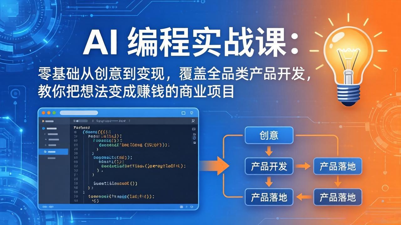 AI编程实战课-第三期-6月更新：零基础从创意到变现，覆盖全品类产品开发，把想法变成赚钱项目-藏宝阁