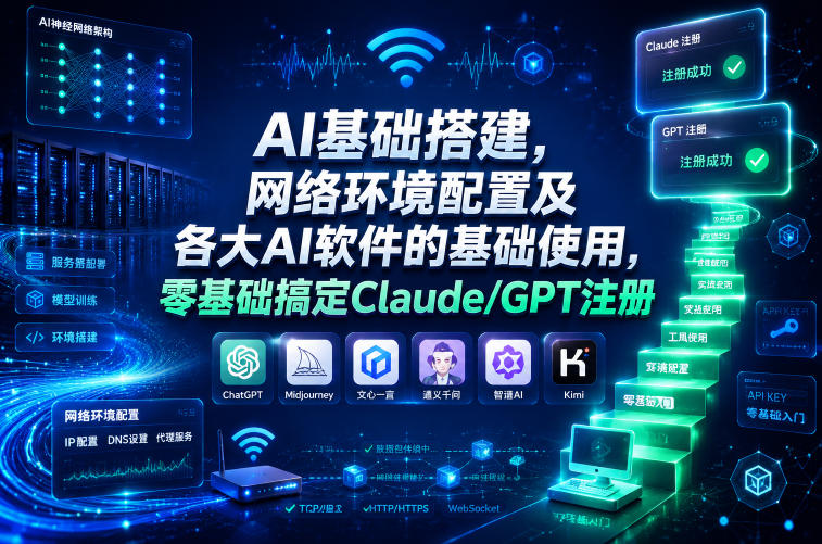 AI基础搭建，网络环境配置及各大AI软件的基础使用，零基础搞定Claude/GPT注册-藏宝阁