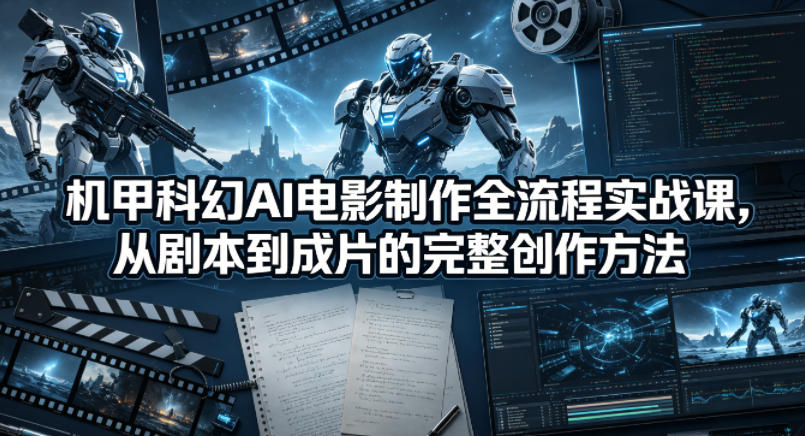 机甲科幻AI电影制作全流程实战课，从剧本到成片的完整创作方法-藏宝阁