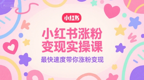 小红书涨粉变现实操课，最快速度带你涨粉变现-藏宝阁