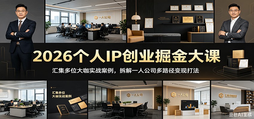 2026个人IP创业掘金大课：汇集多位大咖实战案例，拆解一人公司多路径变现打法-藏宝阁