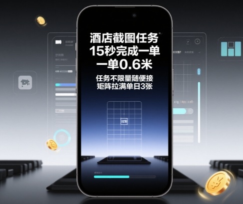 酒店截图任务，15秒完成一单，一单0.6米，任务不限量随便接，矩阵拉满单日3张【揭秘】-藏宝阁