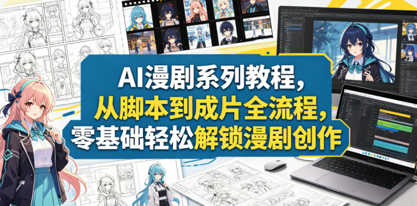 AI漫剧系列教程，从脚本到成片全流程，零基础轻松解锁漫剧创作-藏宝阁