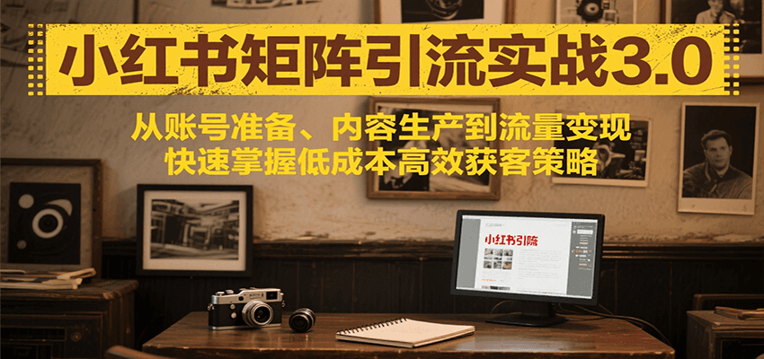 小红书矩阵引流3.0，从账号准备、内容生产到流量变现，快速掌握低成本高效获客策略-藏宝阁
