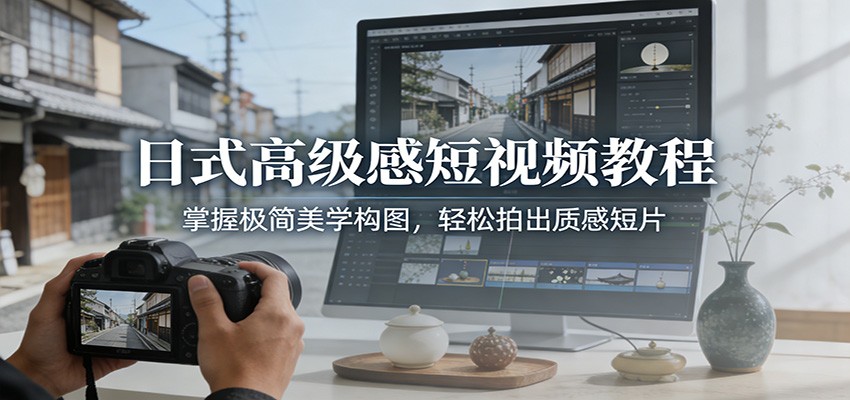 日式高级感短视频教程：掌握极简美学构图，轻松拍出质感短片-藏宝阁