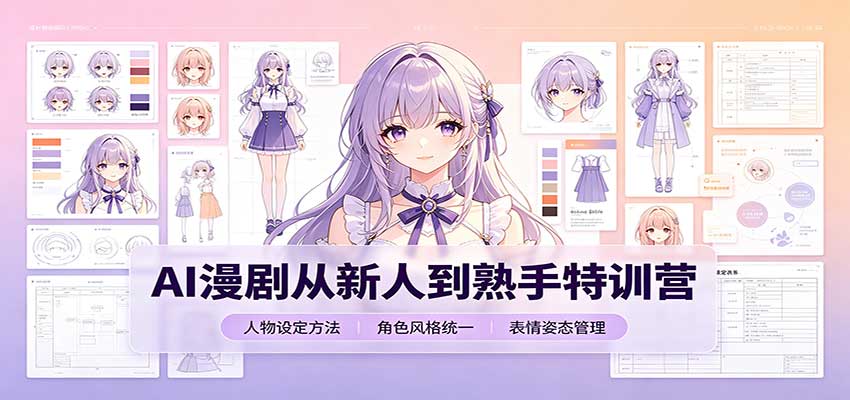 AI漫剧从新人到熟手特训营：剧本分镜创作，提示词模板，人物设定与工具资源-藏宝阁