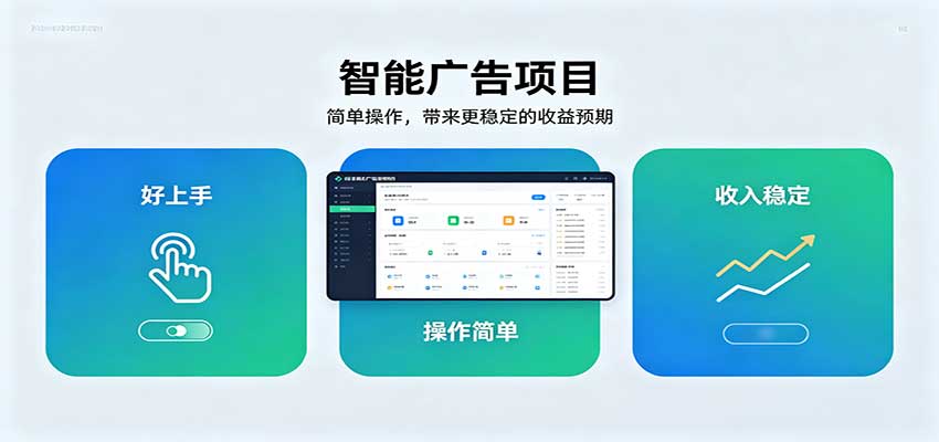 智能广告挂机项目，操作简单上手快，收益稳定可持续。稳定日入300+-藏宝阁