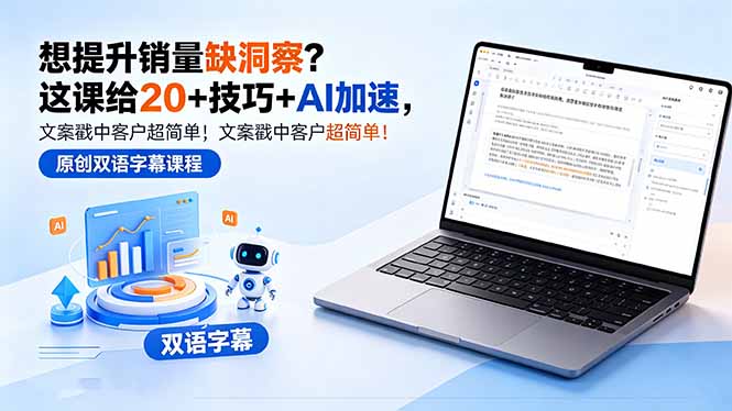 想提升销量缺洞察？这课给 20 + 技巧 + AI 加速，文案戳中客户超简单！【原创双语字幕】-藏宝阁
