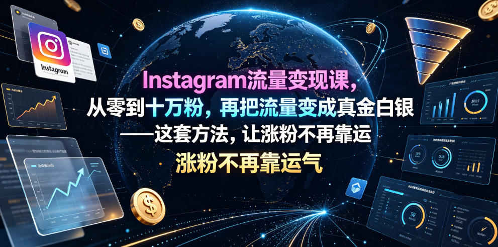 Instagram流量变现课，从零到十万粉，再把流量变成真金白银——这套方法，让涨粉不再靠运气【原创双语字幕】-藏宝阁