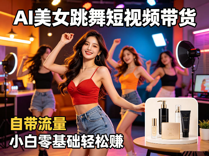AI美女跳舞短视频带货：自带流量，小白零基础轻松賺，详细拆解-藏宝阁