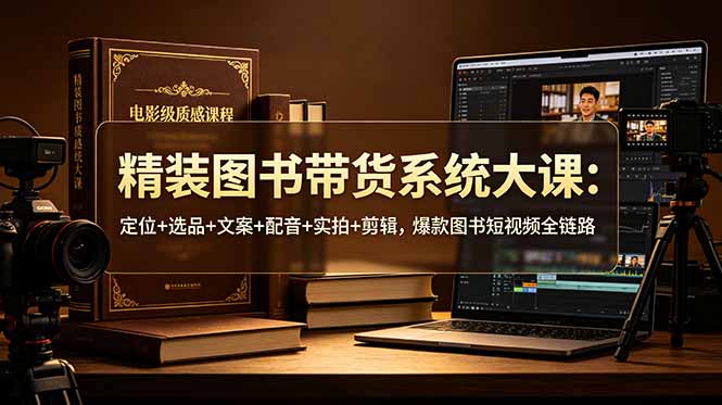精装图书带货系统大课：定位+选品+文案+配音+实拍+剪辑，爆款图书短视频全链路-藏宝阁